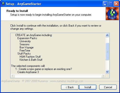 Installer une copie des Sims 2 avec AnyGame Starter