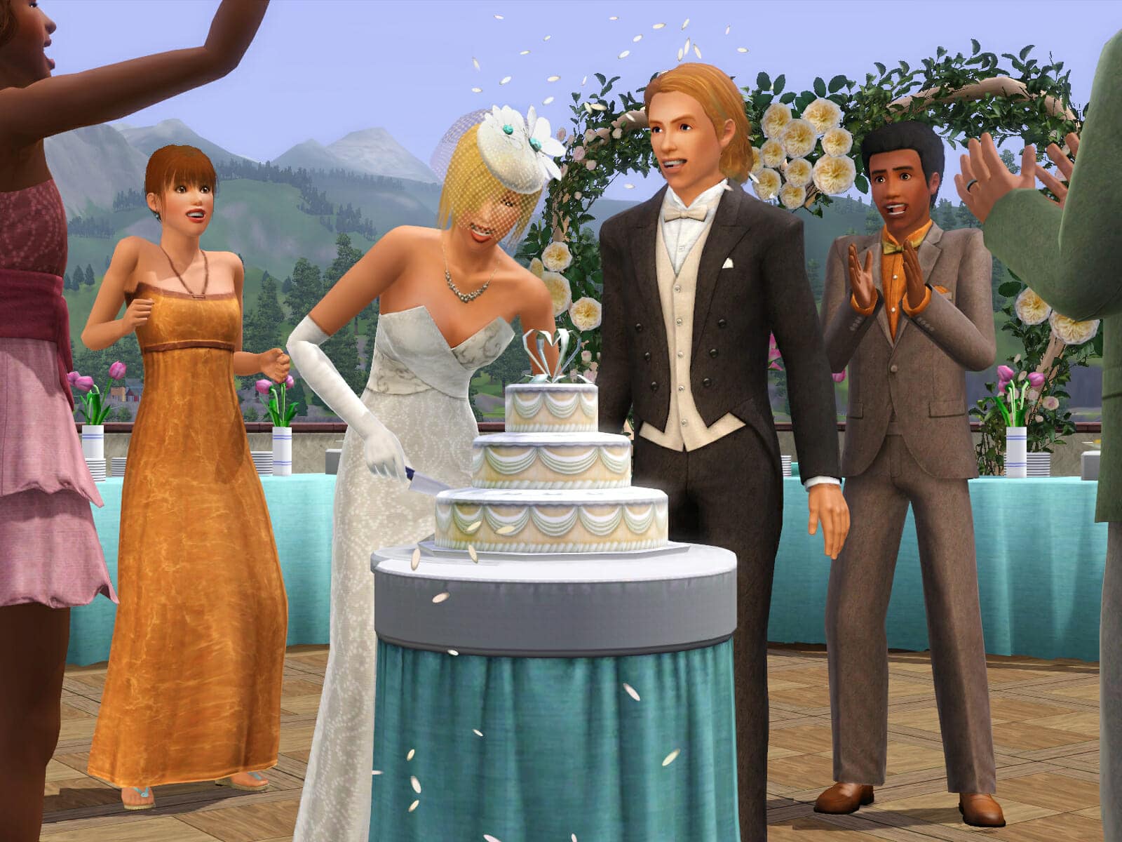 Mariage virtuel dans Les Sims.