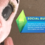 Lapin virtuel et pop-up "SOCIAL BUNNY" dans jeu.