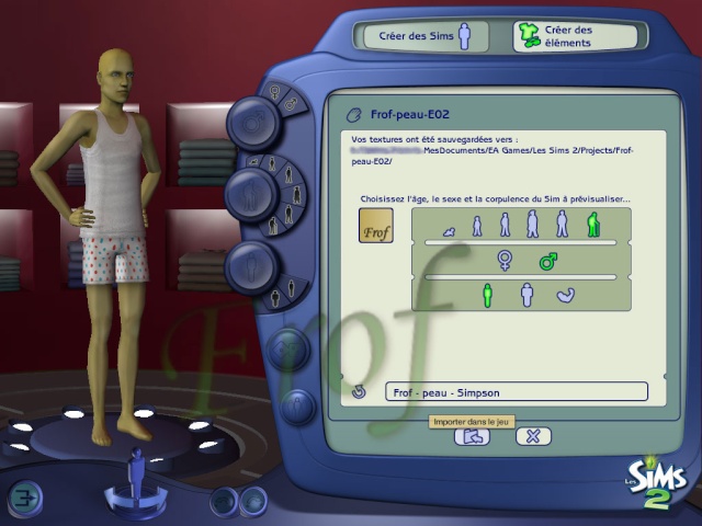 Créer une couleur de peau personnalisée dans Les Sims 2