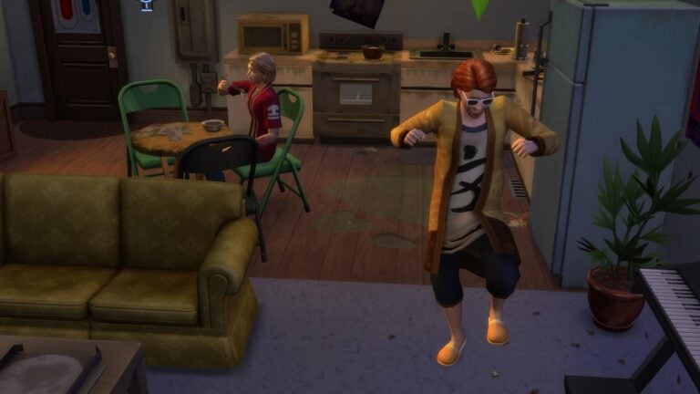 Sims dans un salon.