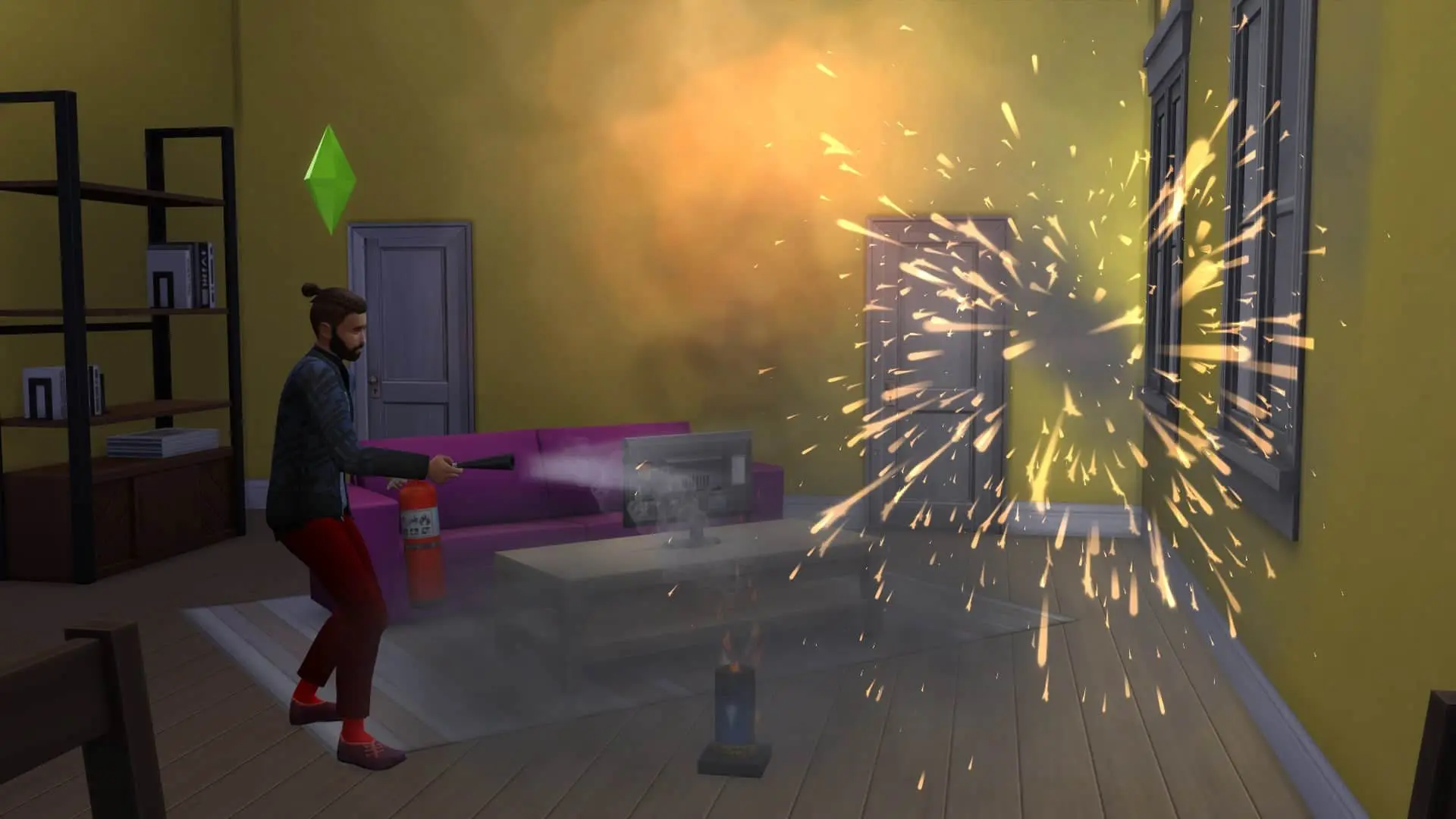 Feu d'artifice intérieur sims 4 vie citadine