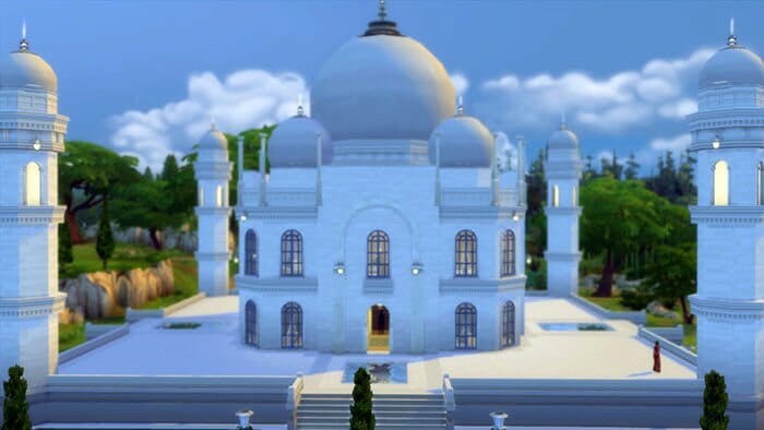 Palais blanc style mauresque dans Les Sims