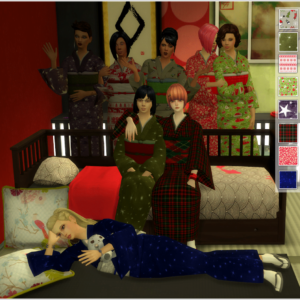 Sims dans une chambre style japonais.