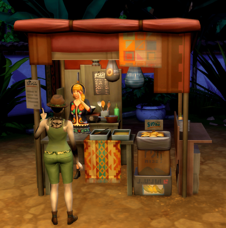 Estantería virtual de alimentos en Los Sims