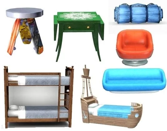 Mobilier créatif et coloré pour enfants.