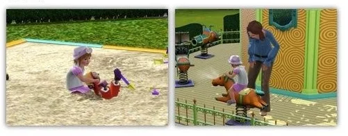 Enfants jouant sur un terrain de jeu .