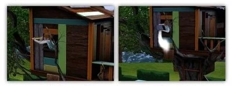 Cabane dans les arbres avec personne.