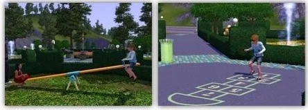 Enfants jouant dans parc .