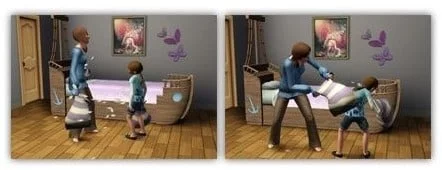 Scène des Sims domestique avec Sims.