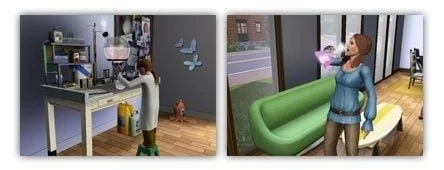 Scènes de vie quotidienne dans Les Sims.