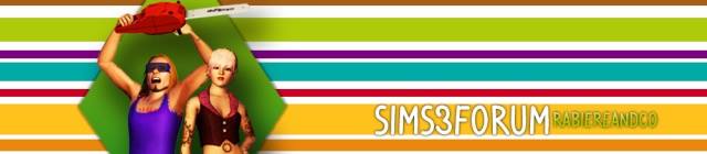 Bannière colorée, personnages Sims 3 Forum.