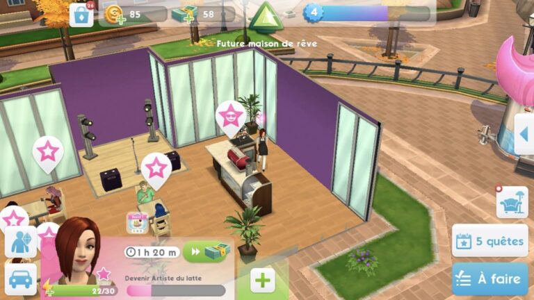 Jeu vidéo, personnage dans une maison .