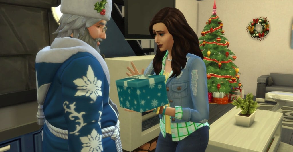 Demander un cadeau père hiver Sims 4 Saisons