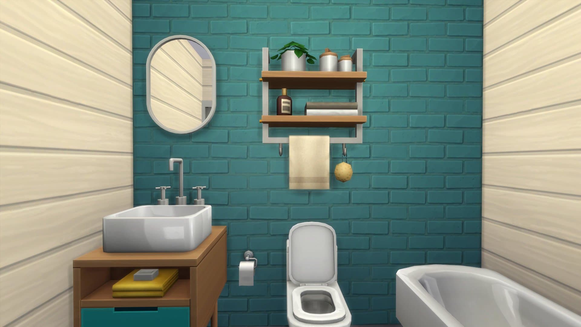 Salle de bain mode achat Les Sims 4 Mini Maisons