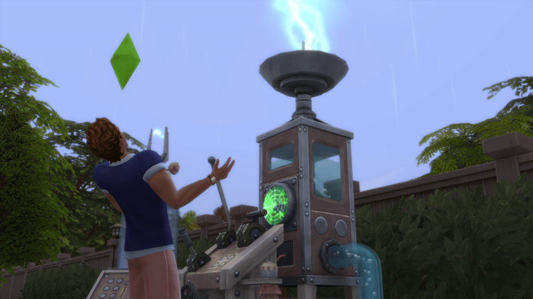 Sims jouant aux Sims avec invention.