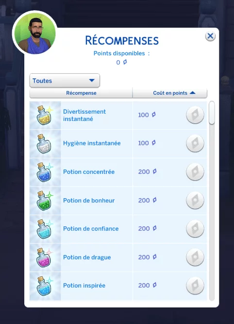 Récompenses à long terme sims 4