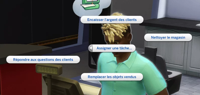 Attribuer une tâche sims 4 au travail