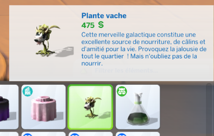 Obtenir une plante vache Sims 4