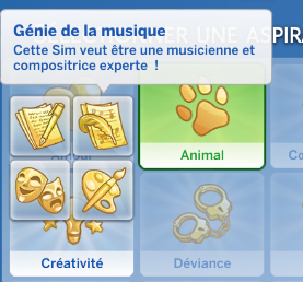 Aspiration génie de la musique Les Sims 4