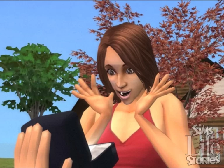 Simette surpris dans Les Sims.