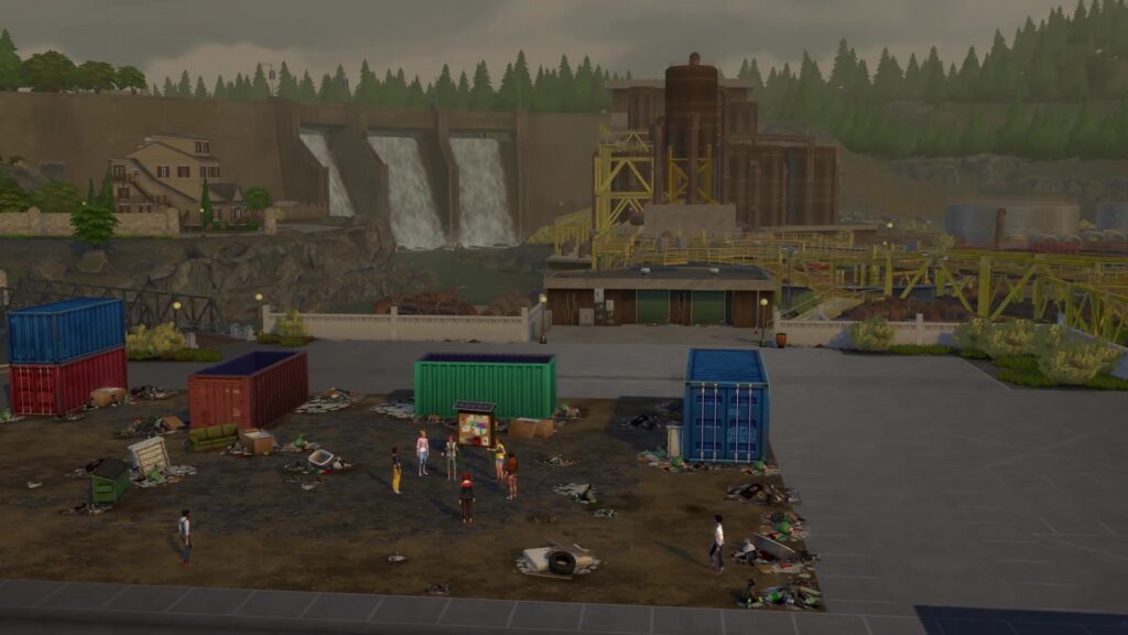 Quartier pollué evergreen harbor sims 4 écologie