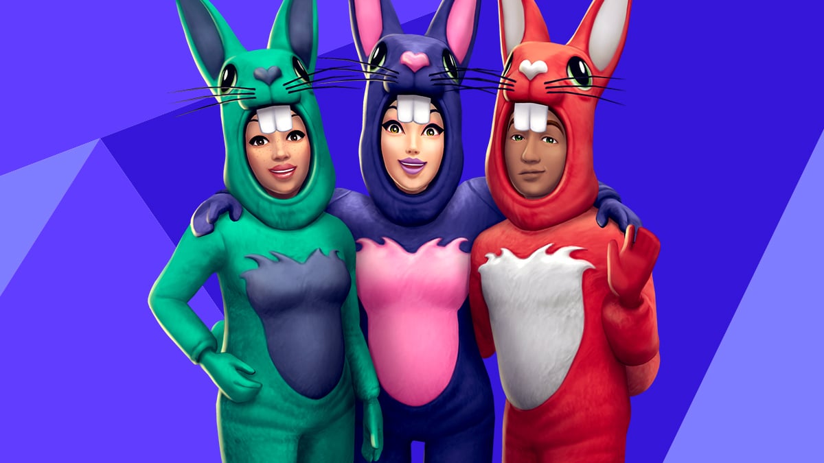 Des costumes de lapin avec la quête anniversaire des Sims Mobile