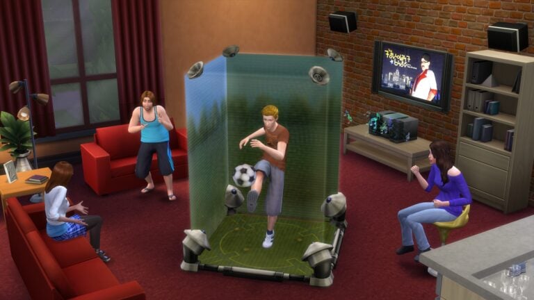 Sims jouant et regardant un Sims.