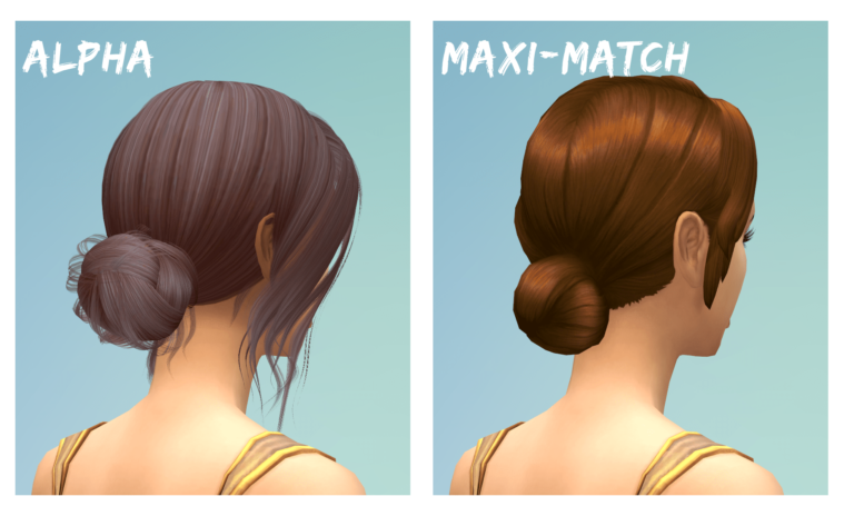 Comparación de los peinados virtuales ALPHA y MAXI-MATCH.