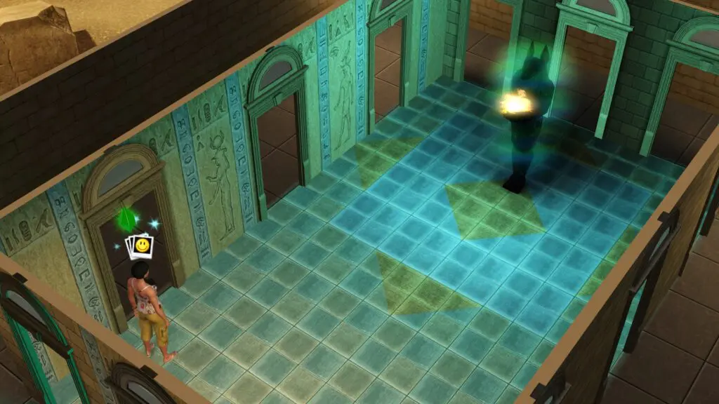 Scène des Sims, intérieur style égyptien.