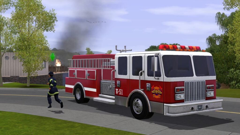 Les pompiers dans Les Sims 3 Ambitions
