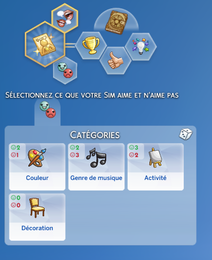 Les préférences dans Les Sims 4