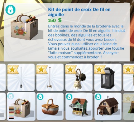 Kit de broderie et accessoires sur fond flou.