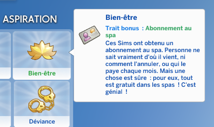 Les nouvelles aspirations du pack Sims 4 Détente au Spa