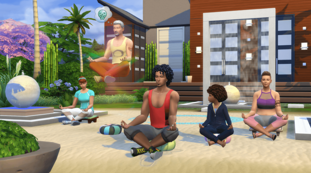 Des manucures et des cours de yoga dans le pack Sims 4 Détente au Spa.