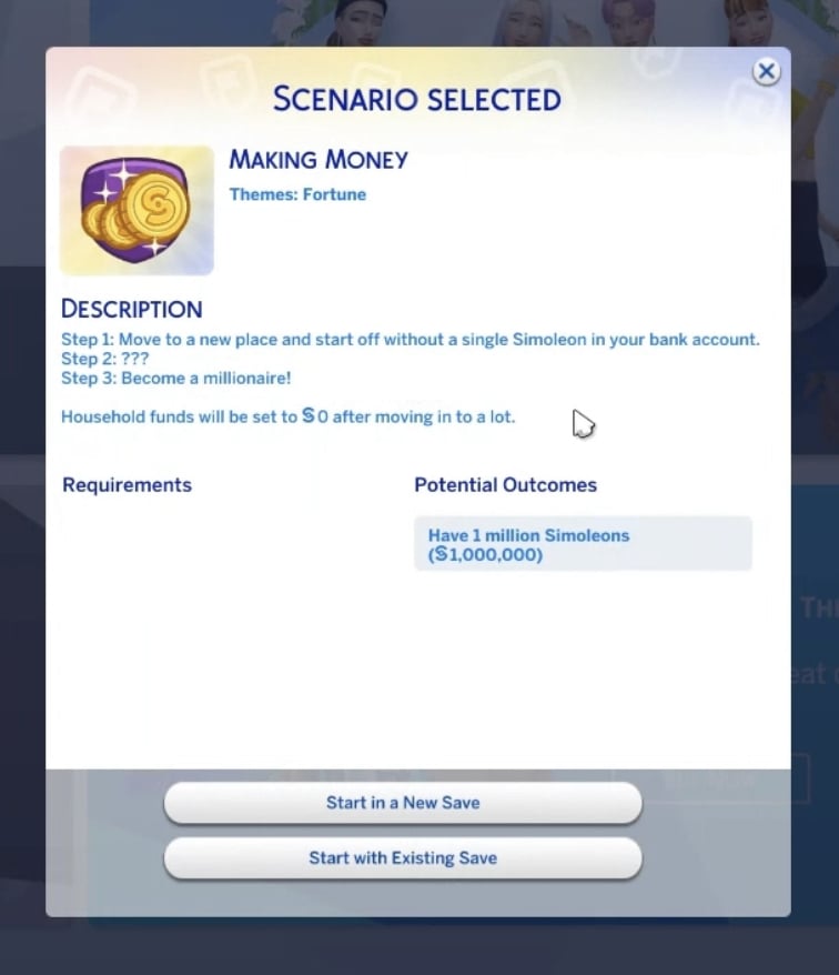 Des scénarios dans la nouvelle mise à jour des Sims 4