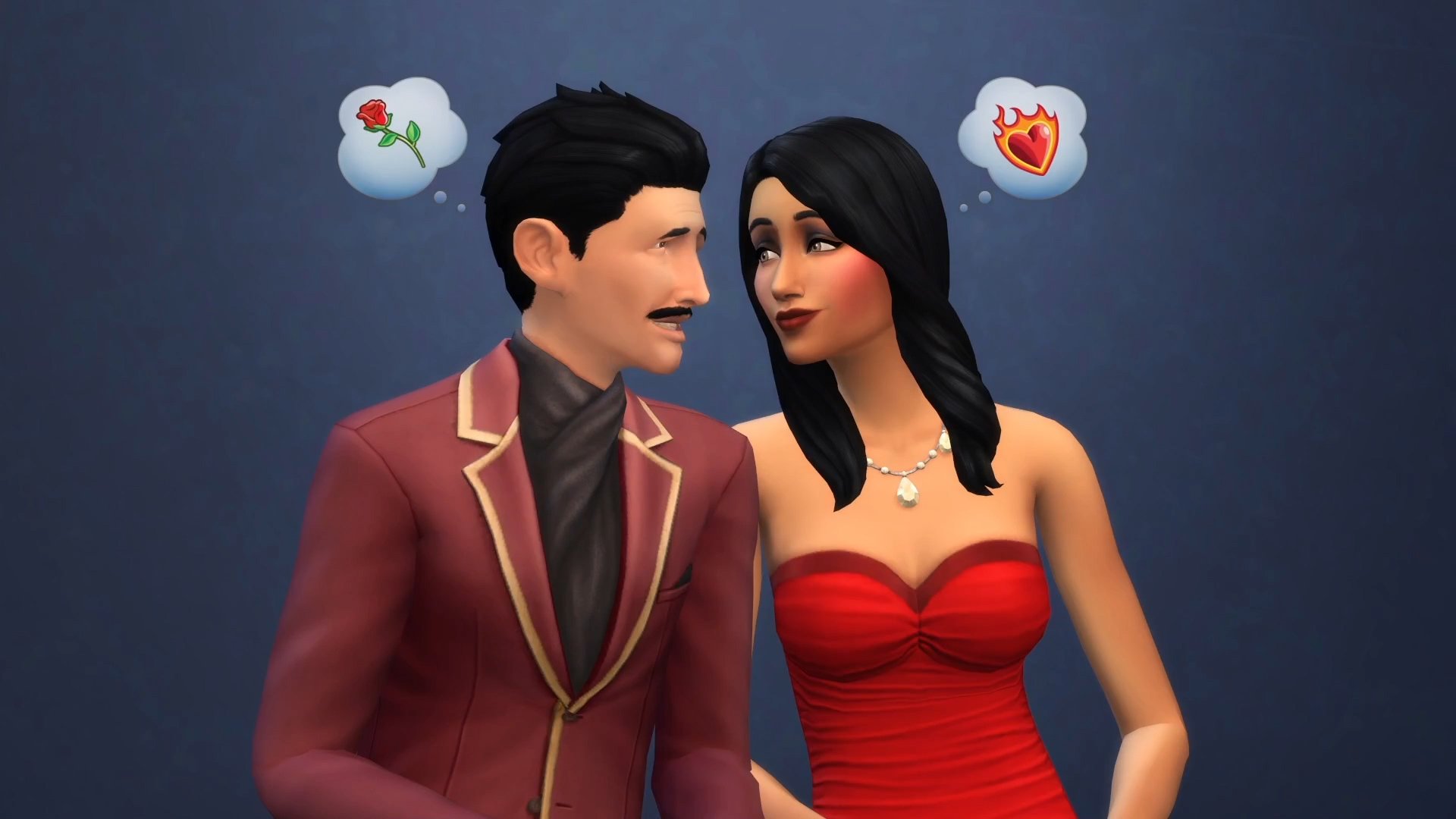 Deux personnages The Sims amoureux.