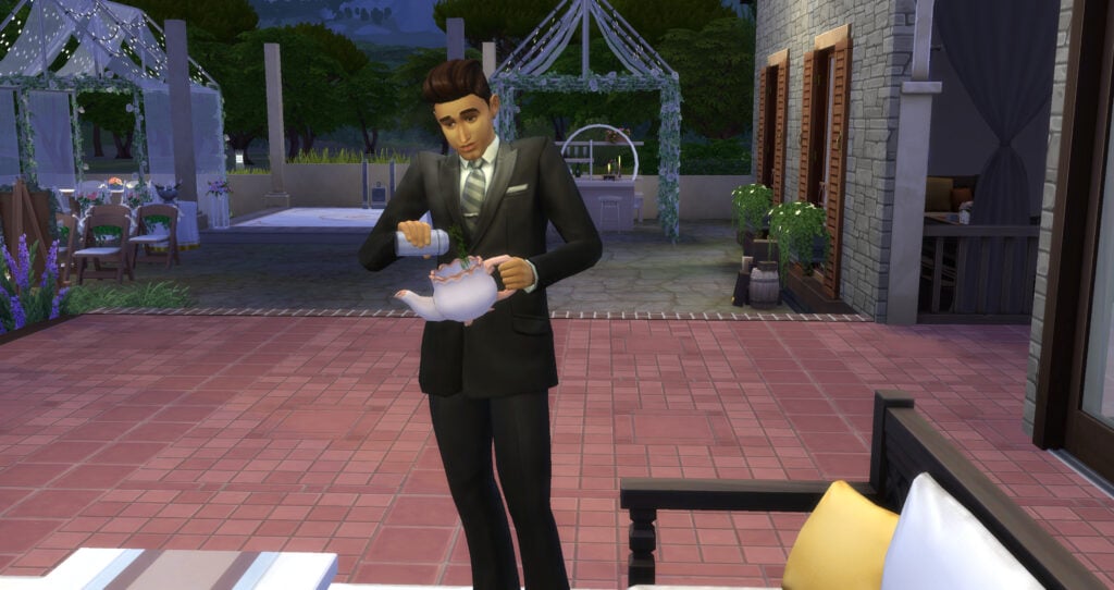 Se préparer un thé dans Les Sims 4 Mariage