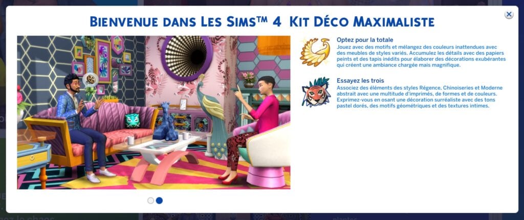 Toutes les nouveautés du kit Les Sims 4 Déco Maximaliste