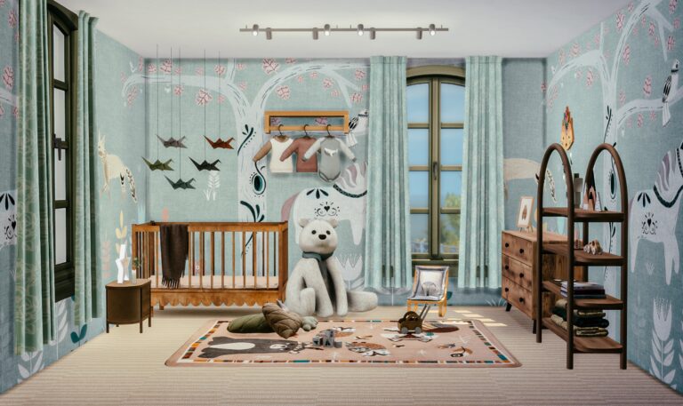 Chambre bébé tendance animaux sauvages.