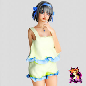 Simette, pose pensive.