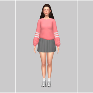 jupe plissée et pull - femme