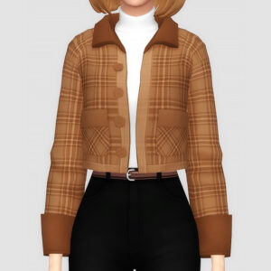 veste en fourrure à carreaux - femme