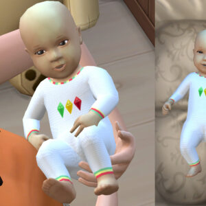 Tenue de bébé en plumbobs blanc