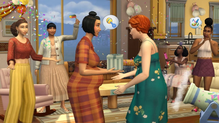 Fête avec amis dans Les Sims.