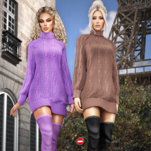 Robe en tricot à col haut