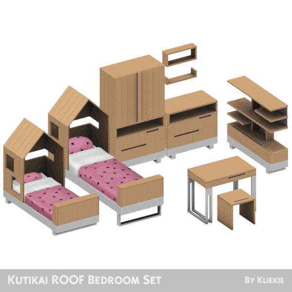 Kinderschlafzimmer-Set Kutikai ROOF