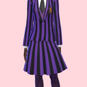 Uniforme scolaire Nevermore en violet et noir
