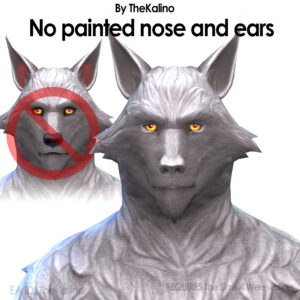 Nez et oreilles des loups-garous non peints