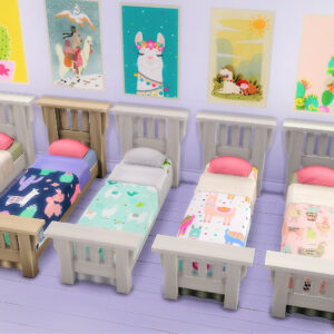 :: : Ensemble de lit simple Llama & Cactus :: : by Little Red Riding Sim :: :